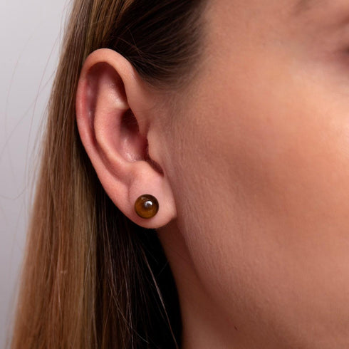 Tigerauge | 925er Sterlingsilber | Edelstein-Ohrstecker